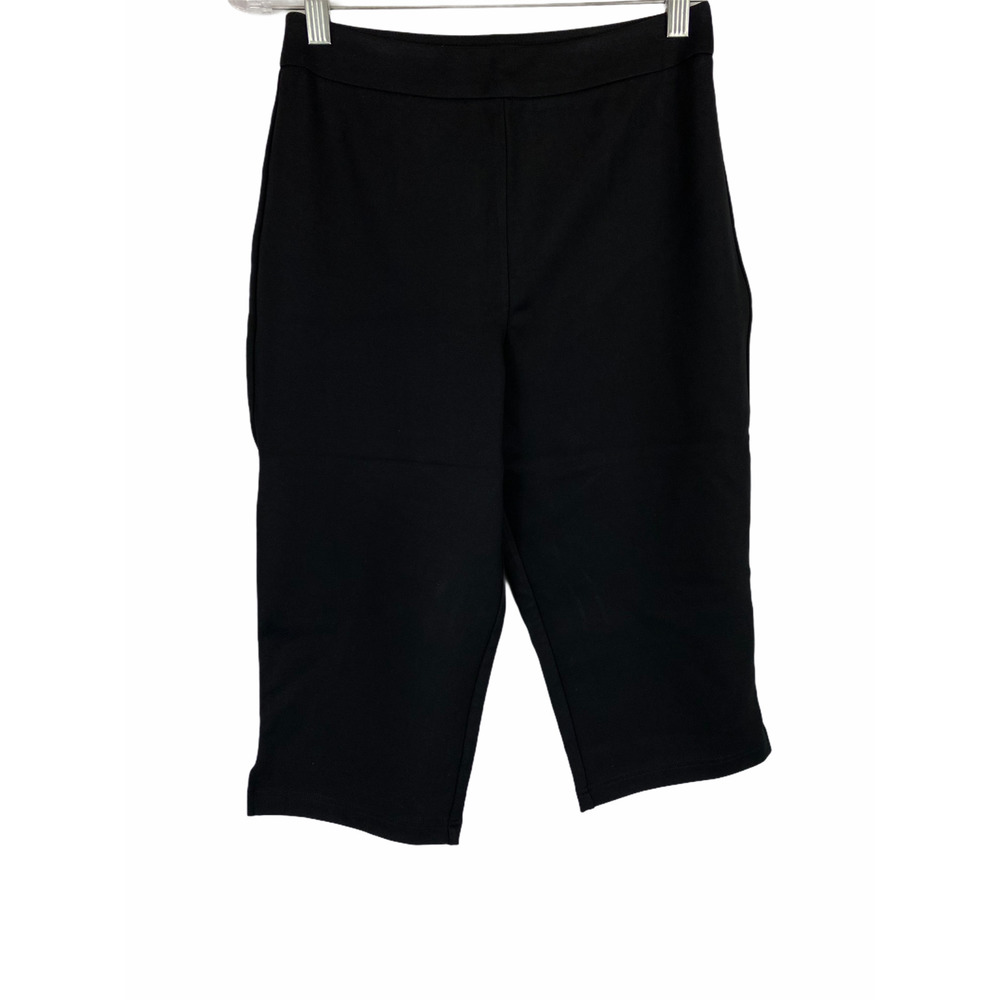 Joan Rivers Regular Joan's Signature Pull-On Capri Pants Solid Black Small Size